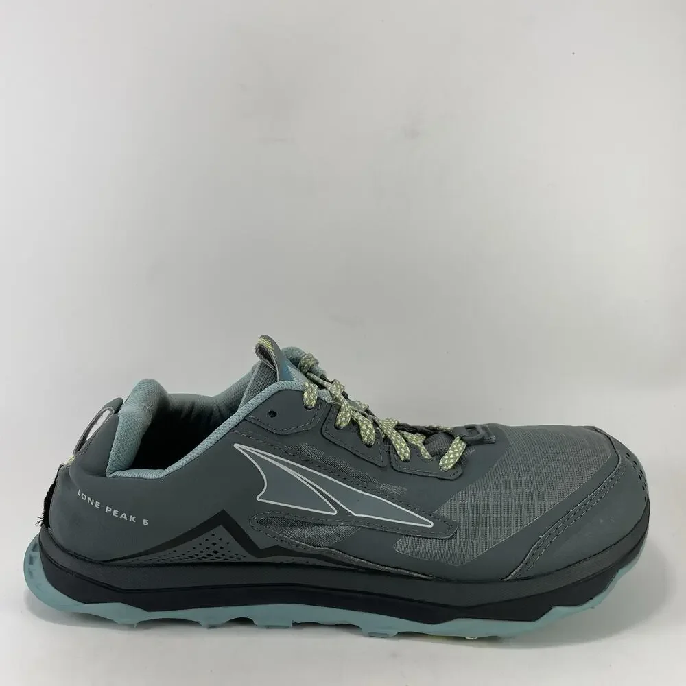 Altra Lone Peak 5 Trail Running Shoes Womens Size 10 Gray Teal Green Athletic